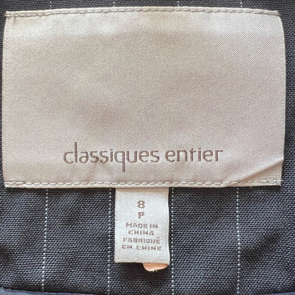 Classiques Entier Black Pin Stripe 2 Button Wool Blazer Women's Size 8 - Picture 6 of 7